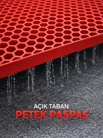 Resim Beylini Bal Petek Pvc Paspas Islak Zeminlerde Kaydırmaz Iç Dış Mekan Banyo Duş Lavabo Havuz Kenarı Halısı (Kırmızı, 90 x 900) 