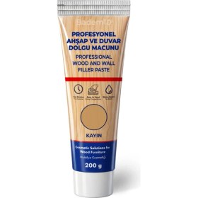 Resim Badem10 Ahşap Parke Duvar Tamir Macunu Kayın Renk Mobilya Dolgu Çatlak Giderici 200 Gr Kullanıma Hazır 