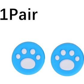 Resim 1 Çift Mavi Beyaz Silikon Kaymaz Kapak Nintendo Switch Lite İçin Gamepad Denetleyici Başparmak Sapları Sopa Kapakları Se 