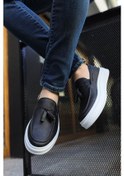 Resim Loafer Erkek Siyah/beyaz Ayakkabı Ch127 Cbt Siyah 