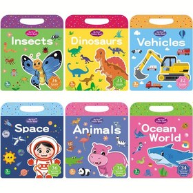 Resim Yeniden kullanılabilir Sticker Kitabı, Yıkanabilir Etiketler, Yetişkinler için Noel hediyesi Paskalya hediyesi - kış, yeni yıl 