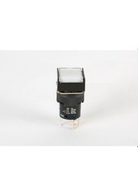 Resim 16mm Beyaz Kare Ledli Yaylı Buton - 5 Pin 24V.DC 1NO+1NC 