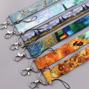 Resim Van Gogh Yıldızlı Gece İlhamlı Çıkarılabilir Boyun Askısı - Şık Telefon Süsü Aksesuarı, 1 adet 