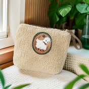 Resim Şık Mini Peluş Kedi Tasarımlı Bozuk Para Cüzdanı – Kadınlar için Sevimli Anahtar ve Ruj Düzenleyici Çanta, Yumuşak Bej ile Kahverengi Fermuar, Küçük Cüzdan 