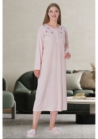 Resim Mecit Pijama Lohusasepeti 5739 Melanj Büyük Beden Lohusa Gecelik 001 