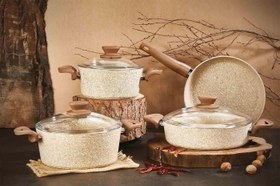 Resim Firstclass, Life 6 Prç. Cappuccino Granit Güveç Tencere Seti 