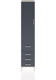 Resim Hyperion Dolap 3 Raflı 4 Çekmeceli Tek Kapaklı 44x44x221 Aytaşı-antrasit Aytası 