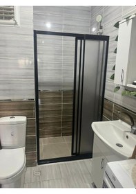 Resim Nokta Duşakabin Teknesiz Plastik Camlı Duşakabin İki Duvar Arası 1 Sabit 2 Hareketli 3 Lü Panel Şeffaf 