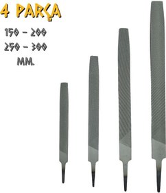 Resim Sgs Yassı Düz Eğe Seti Orta Dişli - 150-200-250-300 Mm. - 4 Parça 