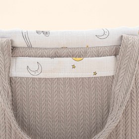 Resim Bebek Bakım Çantası - Gri Örgü - Gri Tavşan 