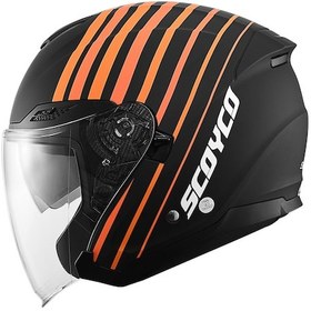 Resim Scoyco Motosiklet Güneş Vizörlü Motor Yarım Açık Kask Track Siyah 