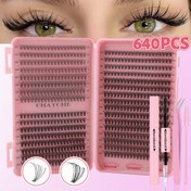 Resim Bağımsız Kirpik Kütleleri ile 200/800/2/1 Adet DIY Kirpik Uzatma Seti, 9-16mm Karışık 10D 20D 30D, Kirpik Yapıştırıcısı ve Kirpik Tutucu Dahil, Başlangıç Seviyesinde Uygun, Zengin Hediye Seti, Zengin Hediye, Yeni Yıl Hediyesi, Ev Kullanımı için Taşınabilir Su Geçirmez Makyaj Araçları 