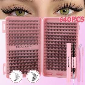 Resim Bağımsız Kirpik Kütleleri ile 200/800/2/1 Adet DIY Kirpik Uzatma Seti, 9-16mm Karışık 10D 20D 30D, Kirpik Yapıştırıcısı ve Kirpik Tutucu Dahil, Başlangıç Seviyesinde Uygun, Zengin Hediye Seti, Zengin Hediye, Yeni Yıl Hediyesi, Ev Kullanımı için Taşınabilir Su Geçirmez Makyaj Araçları 