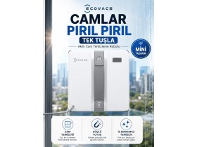 Resim Ecovacs Akıllı Algılama Teknolojili Cam Silme Robotu Kare Gövde Yapısı Ile Köşelere Tam Uyum Sağlayan Leke Bırakmayan Profesyonel Yüzey Temizleyici 