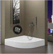 Resim Esca 110x110 Oval Panelli Duş Teknesi H-15 Cm Yükseklik Kaliteli Sert Akrilik - Duşakabin 
