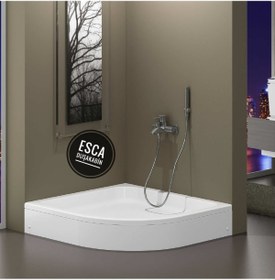 Resim Esca 110x110 Oval Panelli Duş Teknesi H-15 Cm Yükseklik Kaliteli Sert Akrilik - Duşakabin 