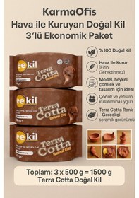 Resim Terra Cotta Doğal Kil Hamuru 3x500g Hava İle Kuruyan Seramik Hamur El Sanatları, Dekor, Modelleme Çok Renkli 