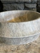 Resim Polen Stone Silver Traverten Taş Dekoratif Özel Model Lavabo 