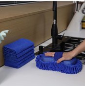 Resim Gaojunshop01 Green 6lı Araç Yıkama Süngeri Ve Mikrofiber Havlu Seti Yumuşak Yeniden Kullanılabilir 