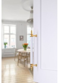 Resim Tuana Rustik Alüminyum Metal Lüks Modern Mobilya Çekmece Mutfak Dolabı Kulpu Beyaz-altın 128mm Beyaz-altın 