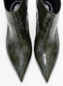 Resim Luvi Shoes Nuvıa Yeşil Baskı Sivri Burunlu Kadın Topuklu Bot Yeşil 