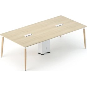 Resim Bürotime Era Toplantı Masası, Akasya & Ahşap Ayak, 120X240CM 