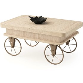 Resim Evistro Akıllı Sehpa Satranç Tavla Model Orta Sehpa Tekerlekli Mermer Desen Sidon 