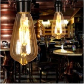 Resim Edison ST64 Flamanlı 4W LED Rustik Dekoratif Ampul Vintage Aydınlatma R1-4W 