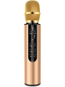 Resim Wezone Altın M6 Bluetooth Mikrofon - Hoparlörlü Karaoke Enstrümanı, 2000mah Pil, 10w Güç, Bt 5.0 İle Özellikli 