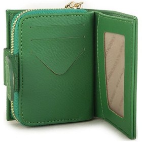 Resim Nas Bag Kadın Çift Kapaklı Mini Cüzdan Çim Yeşili Gofraj Çok Renkli 