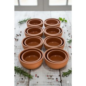 Resim MHT Serisi 6+6 Toplam 12'li Güveç & Sufle Seti Isıya Dayanıklı Porsiyonluk Fırın Sütlaç Çömlek Kase 