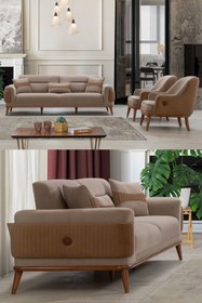 Resim Eymense Merino Koltuk Takımı 3+3+1+1 Multi Kahve 