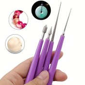 Resim 4 adet Elmas Uçlu Boncuk Delik Genişletici, 4 adet DIY Takı Yapımı için Boncuk Deliği Genişletme Aracı 