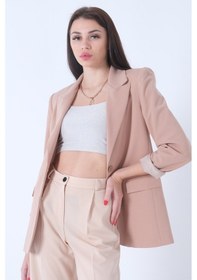 Resim Feminist Bej Vatkalı Astarlı Blazer Ceket 0105110.55 Bej 