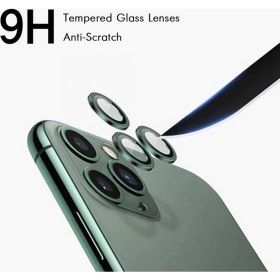 Resim I-Stone Metal Kamera Koruma Lensi Apple iPhone 12 Siyah 