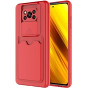 Resim Xiaomi Poco X3 Uyumlu Kılıf ​sürgülü Lens Koruma Kart Bölmeli Fit Özel Koleksiyon Case 