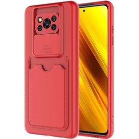 Resim Xiaomi Poco X3 Uyumlu Kılıf ​sürgülü Lens Koruma Kart Bölmeli Fit Özel Koleksiyon Case 