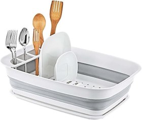 Resim Orret Home Katlanabilir Tepsili Tabaklık – Akordiyon Bulaşıklık ve Bulaşık Sepeti, Su Tahliyeli, Kompakt ve Pratik Bulaşık Kurutucu, Katlanabilir Kurulama Sepeti, Mutfak Tezgâhı İçin Uygun(Bulaşıklık) 
