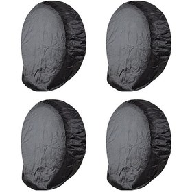 Resim Jeehugo Kamp Karavan Lastik Korumalı Kapakları - Yağmur Ve Güneş Koruyucu, Evrensel Kullanim, Toz Engelleme, S Boyutu 73cm/27-29in , 4 Adet Paket 