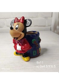 Resim Minnie Mouse Masaüstü Kalemlik Premium Taş Tozu Çok Renkli 
