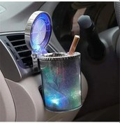 Resim Shineyee Kapaklı Ve Led Işıklı Araç Kül Tablası, Taşınabilir Mini Çöp Kutusu, Ev, Ofis Ve Seyahat İçin Gümüş 