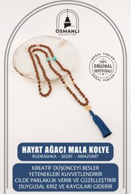 Resim OSMANLI DOĞAL TAŞ Hayat Ağacı Mala Kolye 