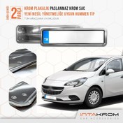 Resim İntachrom Opel Corsa Krom Plakalık - Hummer Tip 2 Adet 