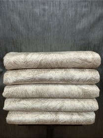 Resim Süngerli Koltuk Çekyat Örtüsü Damar Desenli Krem 