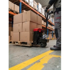 Resim Rolwal 3 Ton 1500W Tam Akülü Transpalet 48V 20AH 