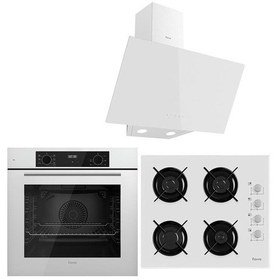 Resim Ferre Whıte Plus Serisi QBL63CB-2140B-D078 3lü Cam Ankastre Set 