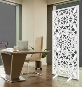 Resim Liar Dekor Liar Ahşap Seperatör (Paravan) - KSP-200 - (10 mm) - (69 cm x 139 cm) - (Beyaz) 