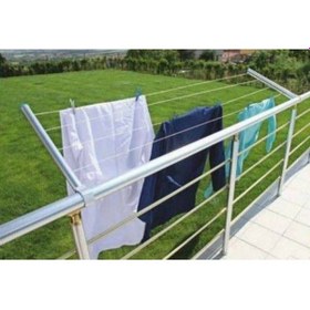 Resim Alüminyum Balkon Demiri Çamaşır Askısı Gümüş 