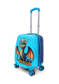 Resim Coral High Kids Dragon Desenli Çocuk Valizi 16697 Lacivert - Şampanya 