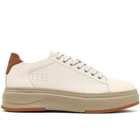 Resim Derimod Erkek Beyaz Bağcıklı Kalın Tabanlı Deri Sneaker 25WFD6124FT 